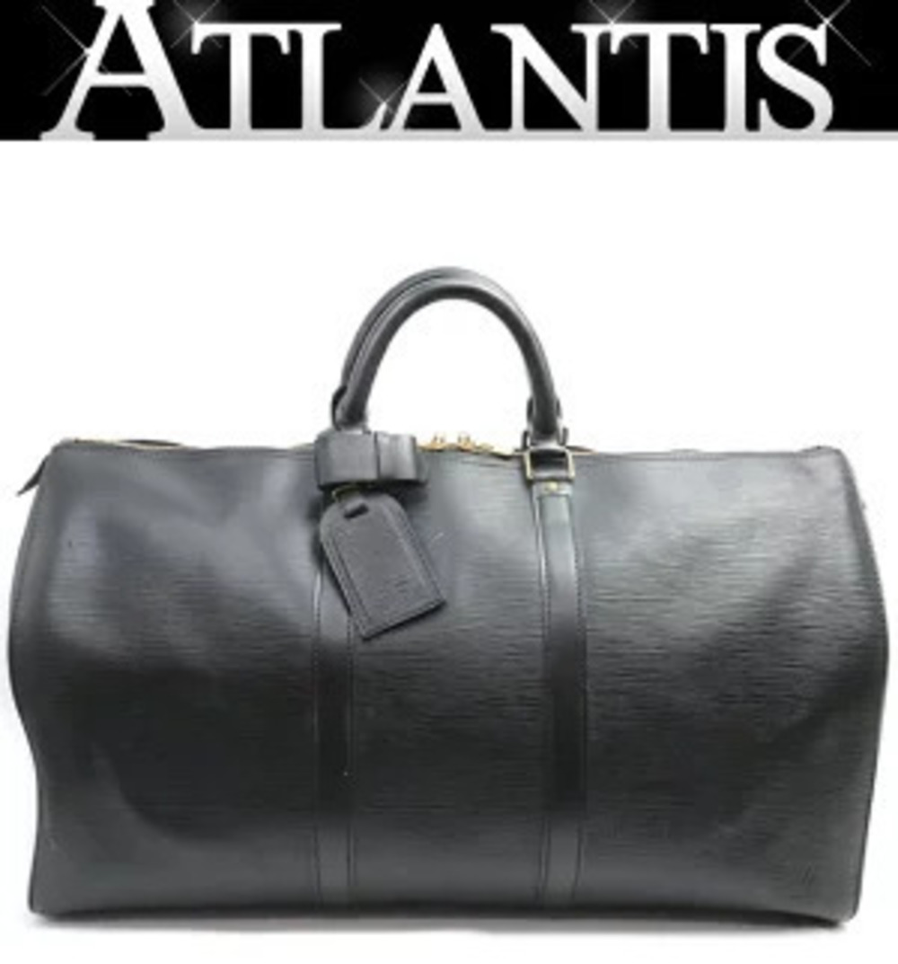 Louis Vuitton Keepall Boston Bag Epi Leather Black